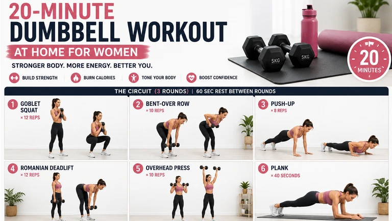 20-minute dumbbell workout at home for women