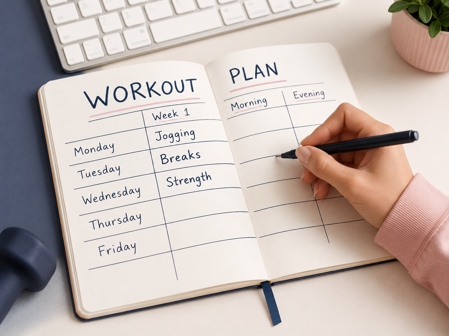 Written workout shedule